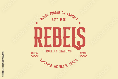  streetwear concept  Rebels Motorcycle Club Vintage Emblem