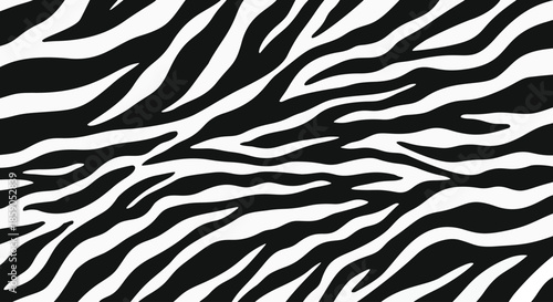 Classic black and white tiger stripe pattern, Minimalist zebra skin texture background, Black and white wild cat stripes