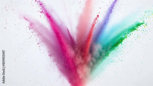 Vivid Pigment Splash: High-Speed Burst of Colors and Fine Particles