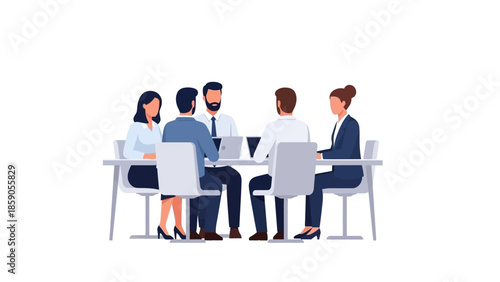 Business Team Collaboration Group of Professionals Meeting and Working Together at a Table