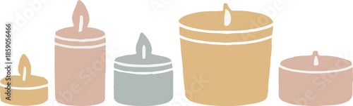 candles symbolizing natural warmth and serenity logo with gentle pastel