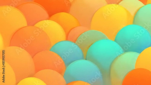 Soft, abstract background of semi-spherical shapes in a gradient of warm, vibrant colors
