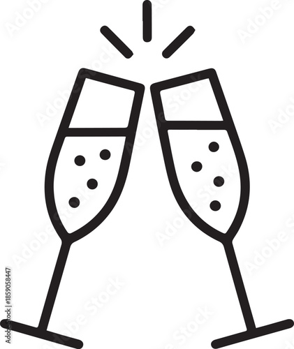 champagne glasses clinking icon