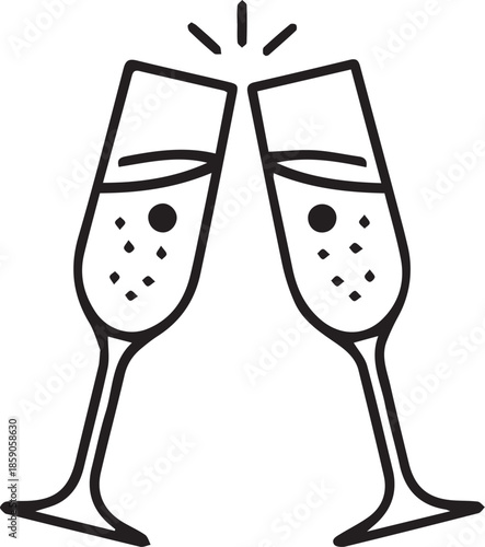 champagne glasses clinking icon