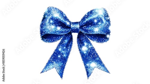 Blue glitter bow