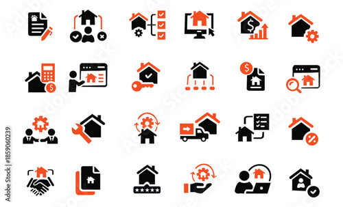 Real Estate and Property Management Icon Set: Vector Collection