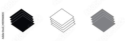 Layer stack, layer icon, layer line, layer sign, canvas icon. vector illustration. eps 10 .