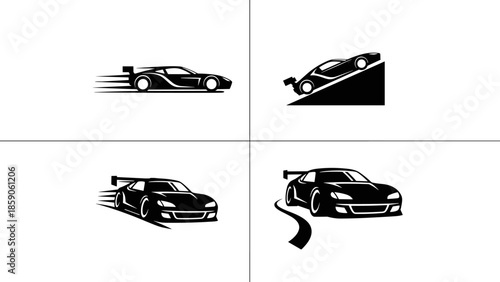 Sports Car Racing Logo and Icon Set