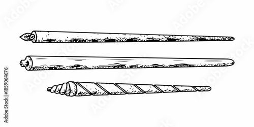 Illustration of three different drill bits showing varying designs and functionalities