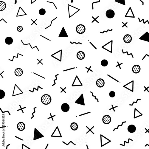 Memphis Style Geometric Abstract Pattern