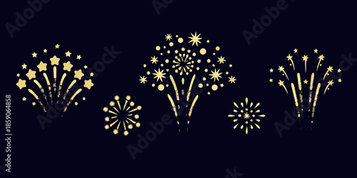 Golden fireworks display against a dark background celebratory and sparkling