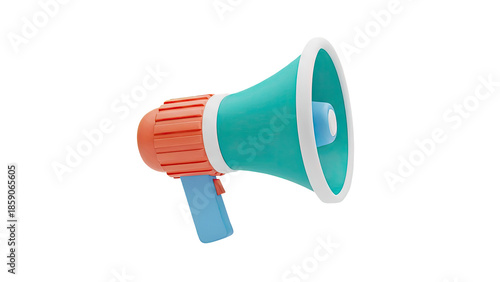 3D Render of a Colorful Megaphone