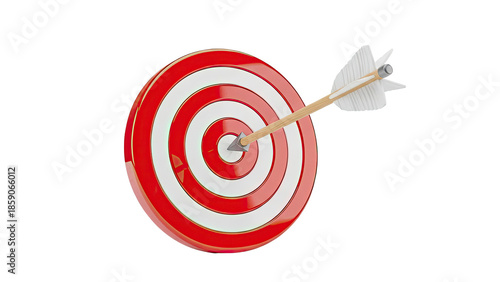 Arrow hitting the bullseye on a target