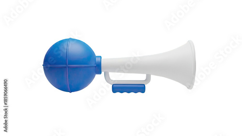 Blue and White Handheld Horn