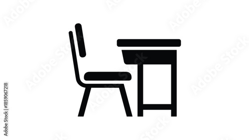 Modern office chair and desk in sleek minimalist design, Generative AI.