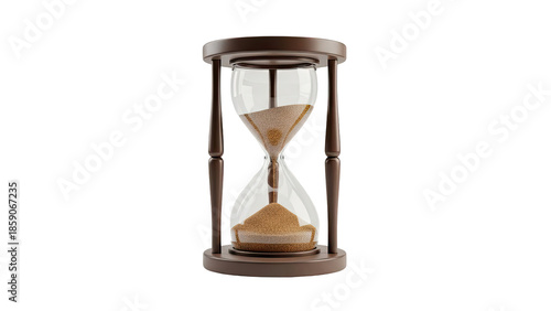 Brown Wooden Hourglass with Sand