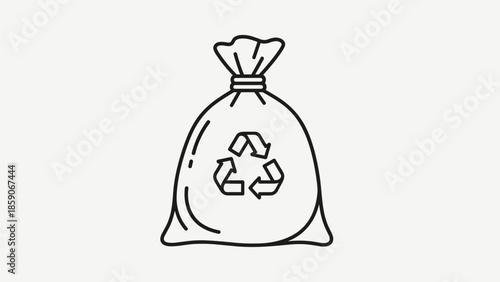 Recycling bag with eco-friendly symbol on it for sustainable living, Generative AI.