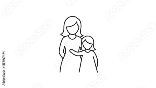 Loving mother embracing her child with care and affection, Generative AI.