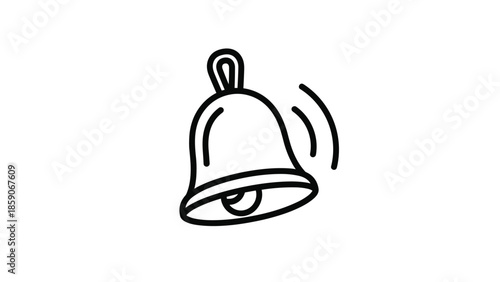 Ringing bell notification symbol with motion lines, Generative AI.