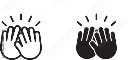 black and white hands making a speech bubble  two hands
