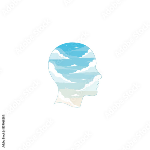 Mind Metaphor A Brain Anatomy Illustration Depicting Psychology, Mental Health, and Emotional Wellbeing in a Therapeutic Context for Stress and Depression Management and Healing