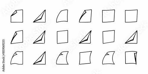 A collection of hand drawn geometric shapes triangles and rectangles displayed