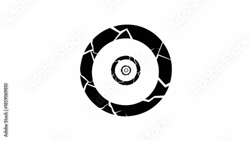 Abstract shattered circular pattern symbolizing broken focus or vision