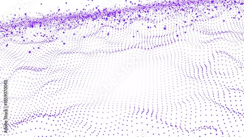 Big data flowing energy blue particles dot pattern composed of mesh, Abstract wave