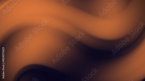 Black orange gradient creates blurry wavy abstract shapes on brown background for eyecatching design. Suitable for backgrounds, posters, web graphics, and digital art projects.
