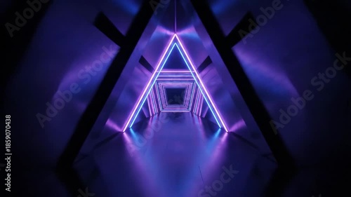 Neon Tunnel - A Futuristic and Abstract Digital Art Illustration.