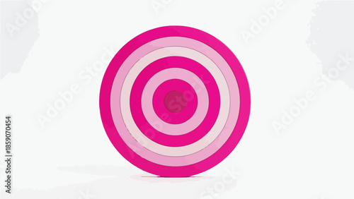 A vibrant pink target with concentric circles on a white background