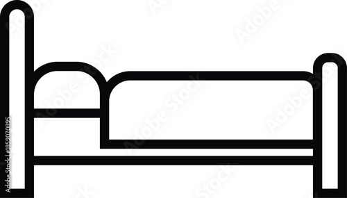 Black line of a bed with posts and mattress line black furniture 2