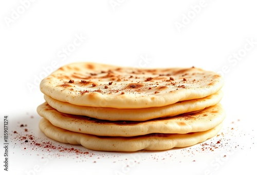 Wallpaper Mural Stack of flatbreads dusted with spice, on white Torontodigital.ca