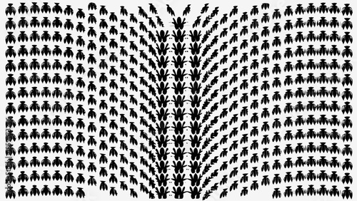 Stunning black fly pattern on white background