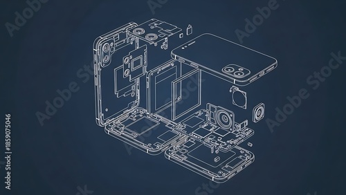 Detailed Technical Blueprint of a Modern Digital Camera Design