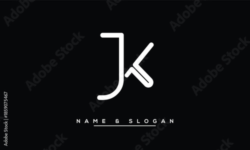 JK, KJ Abstract Letters Logo Monogram