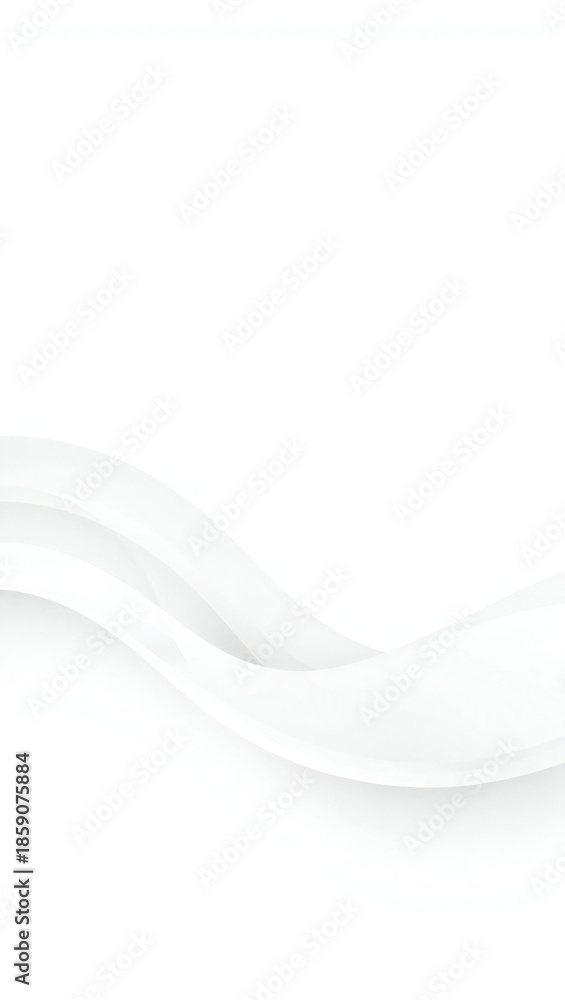 Obraz premium Abstract flowing white fabric waves on a clean white background