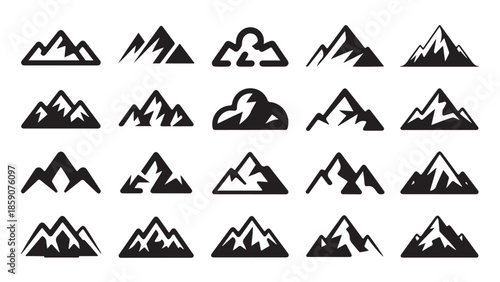 Row of pine trees silhouettes in horizontal layout