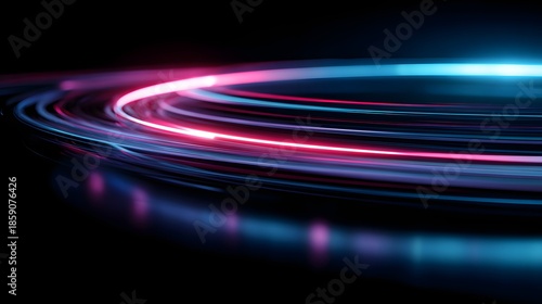 Abstract Light Trails - Dynamic Motion and Colorful Energy in the Dark.