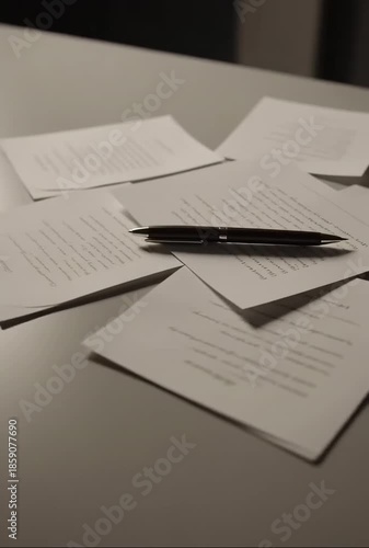 Documents and Pens on Office Desk.