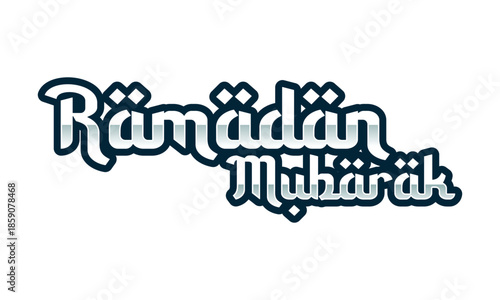 Modern calligraphy design expressing blessings for Ramadan festivities