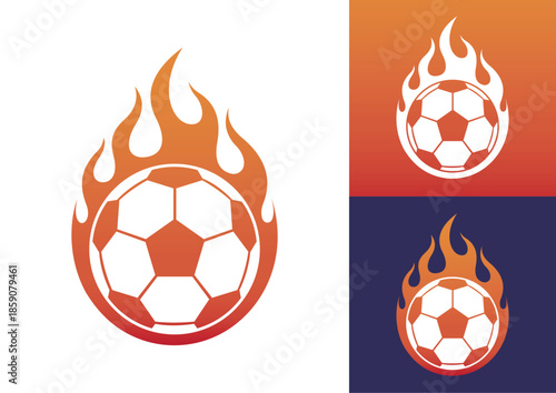 Soccer Fire Logo. Fire football, ball, fireball. Vector design for a sports team.