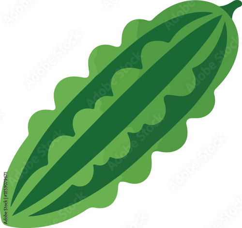 Vibrant Green Okra Pod Vector Graphic Illustration for Culinary and Botanical Designs