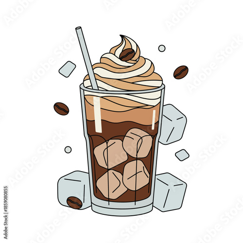 iced coffee tshirt vector illustration design