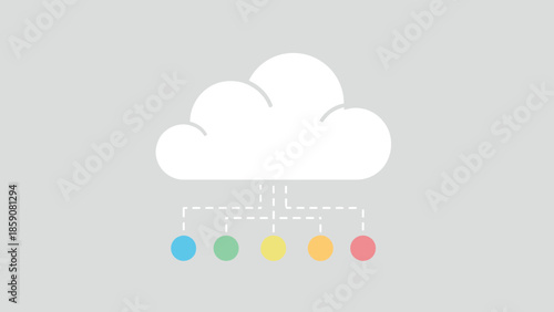 Cloud Computing Network with Colored Nodes.