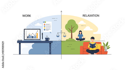 Woman Sitting in Meditation and Work Mode.