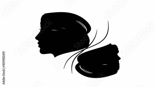 Two silhouetted profiles facing each other, symbolizing connection and duality.