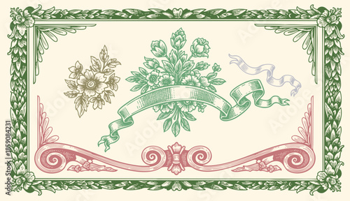 Vintage vector set retro cards. Template greeting card border or invitation