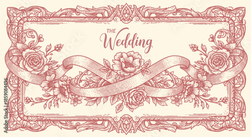 Ornate vintage frames and ribbons elements. Classic calligraphy swirls, swashes, floral motifs. Good for greeting cards, wedding invitations, royal certificates and graphic design.