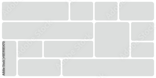 Abstract Bento Grid Layout Vector Template for Modern Photo Collage and Website UI Design. Geometric Tiles for Trendy Web Interface Vector